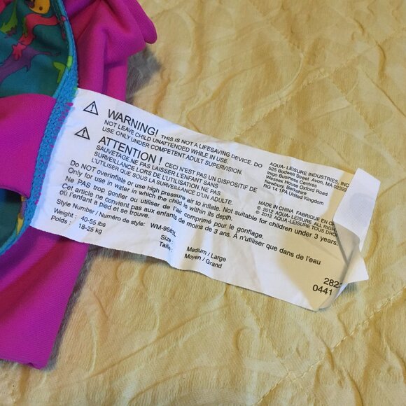 Swim School Fabric Child's Arm Float Medium-Large Free With $25 Purchase - Picture 6 of 6